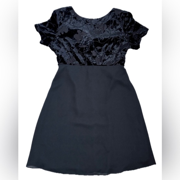 Vintage Black Velvet Blend Dress Small Medium Whimsigoth Dark Romance Goth Core - Picture 1 of 5
